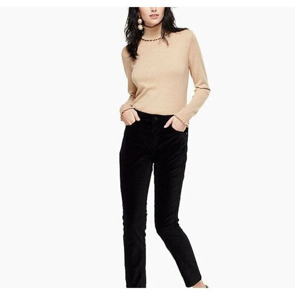 Kate Spade Ankle Velvet Broome St Women 6 New York Black Stretch Pants 28 - Picture 1 of 9